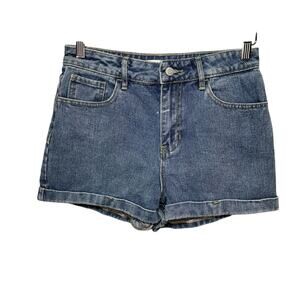 PacSun Mom Shorts Women’s Size 27 Blue Denim High Rise Rolled Hem